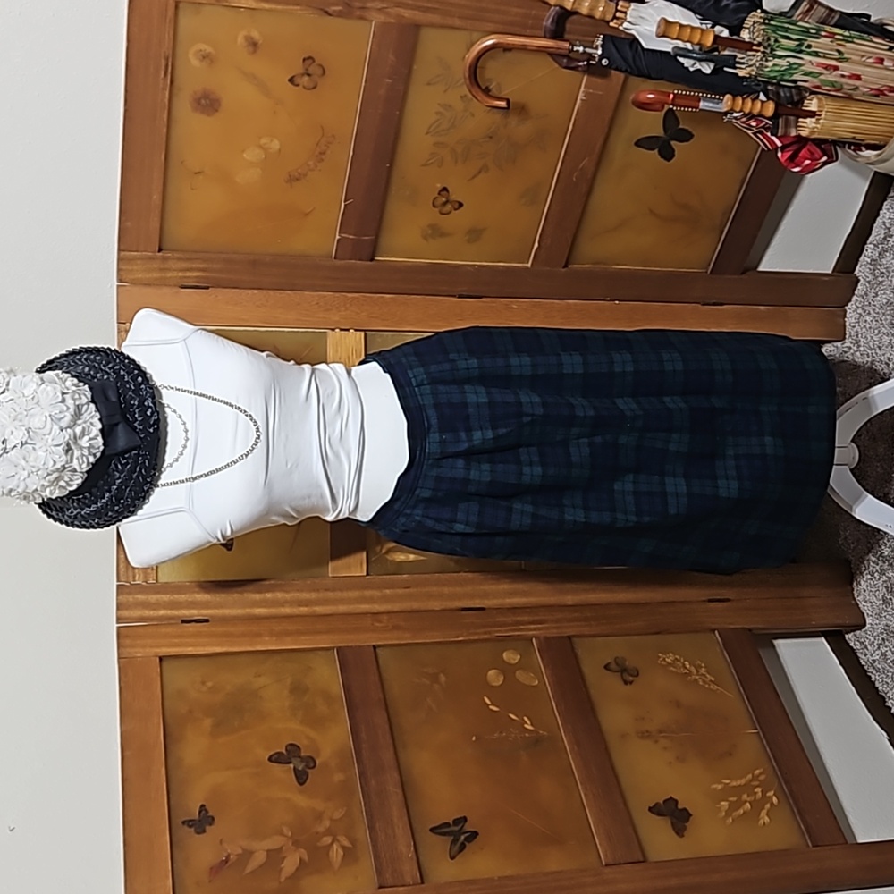 Vintage Preppy Academia Pendleton Authentic Black Watch Tartan Plaid Wool Skirt